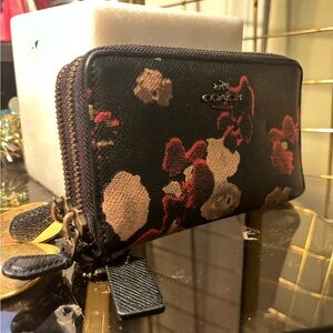 Coach Floral Black Wallet